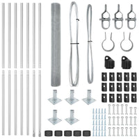 Recinzione con pali. Argento 1 x 10 m Acciaio 3352281