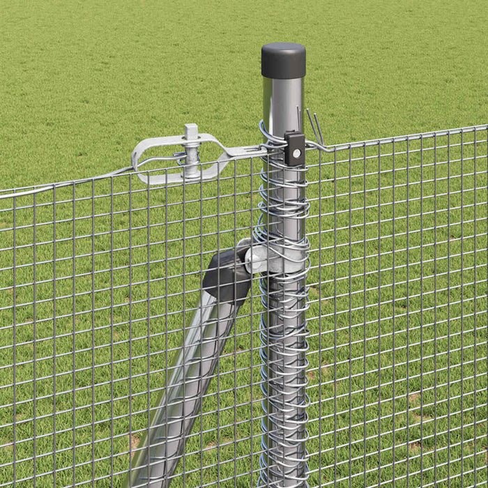 Recinzione con pali. Argento 1.4 x 10 m Acciaio 3352289