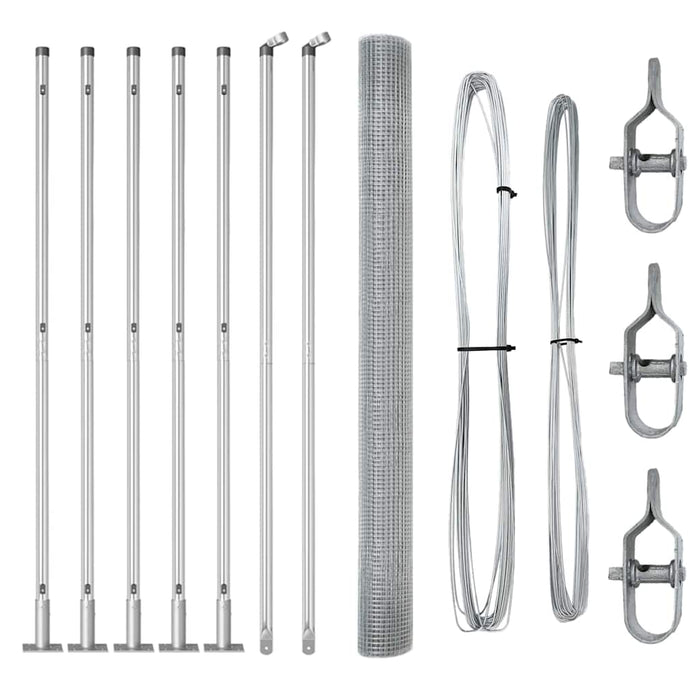 Recinzione con pali. Argento 1.5 x 10 m Acciaio 3352295