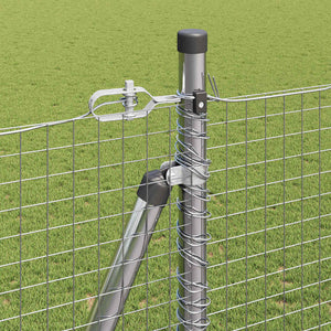 Recinzione con pali. Argento 1.5 x 10 m Acciaio 3352296