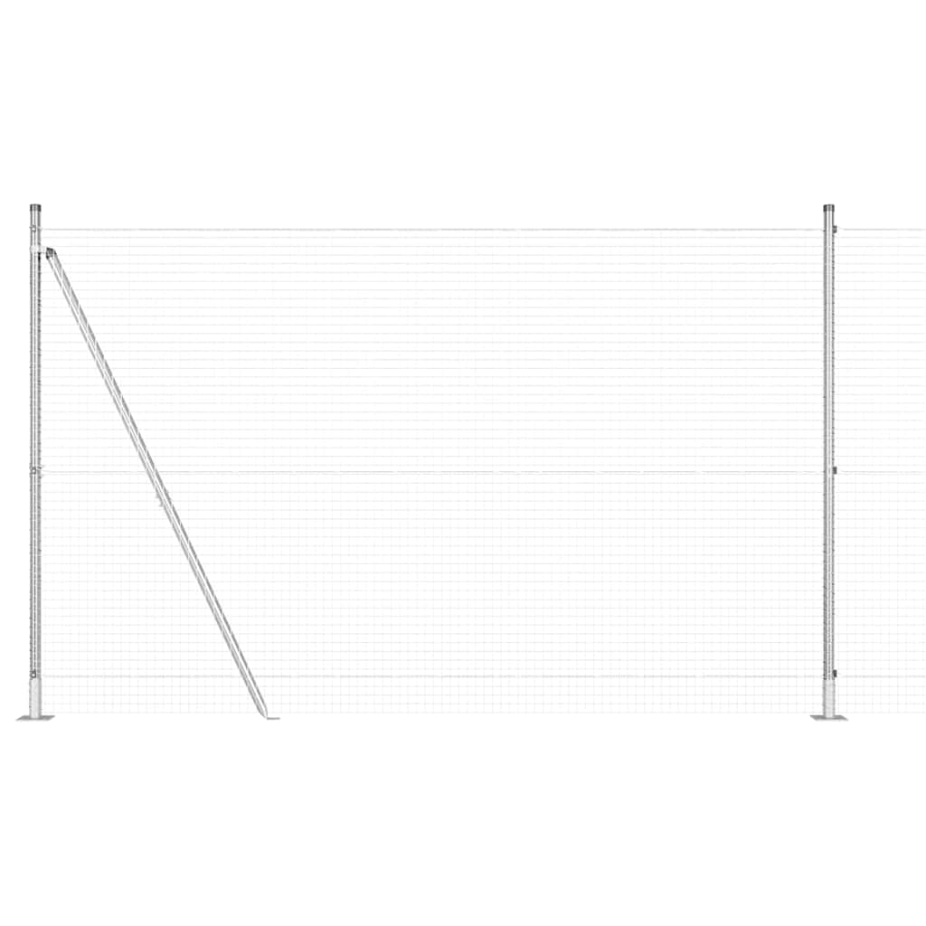 Recinzione con pali. Argento 1.5 x 10 m Acciaio 3352296