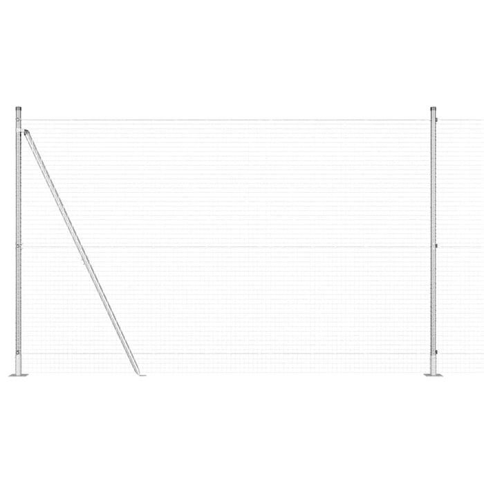 Recinzione con pali. Argento 1.5 x 10 m Acciaio 3352296