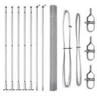 Recinzione con pali. Argento 1.5 x 10 m Acciaio 3352296