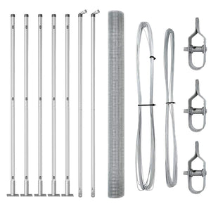 Recinzione con pali. Argento 1.5 x 10 m Acciaio 3352296