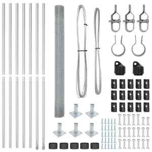 Recinzione con pali. Argento 1.5 x 10 m Acciaio 3352296