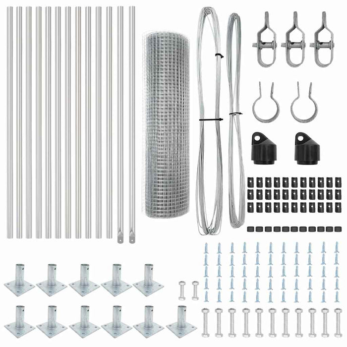 Recinzione con pali. Argento 0.5 x 25 m Acciaio 3352304