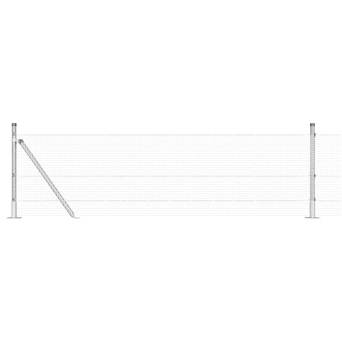 Recinzione con pali. Argento 0.5 x 25 m Acciaio 3352305