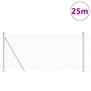 Recinzione con pali. Argento 1 x 25 m Acciaio 3352318