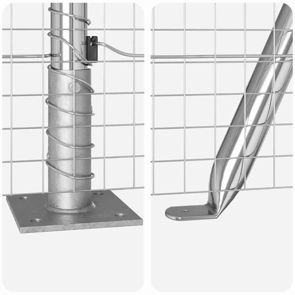 Recinzione con pali. Argento 1 x 25 m Acciaio 3352319