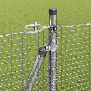 Recinzione con pali. Argento 1.4 x 25 m Acciaio 3352326