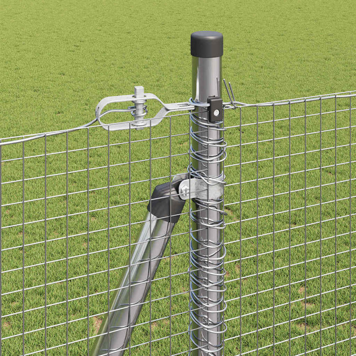 Recinzione con pali. Argento 1.4 x 25 m Acciaio 3352326