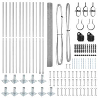 Recinzione con pali. Argento 1.4 x 25 m Acciaio 3352326