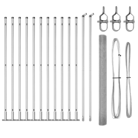Recinzione con pali. Argento 1.5 x 25 m Acciaio 3352330