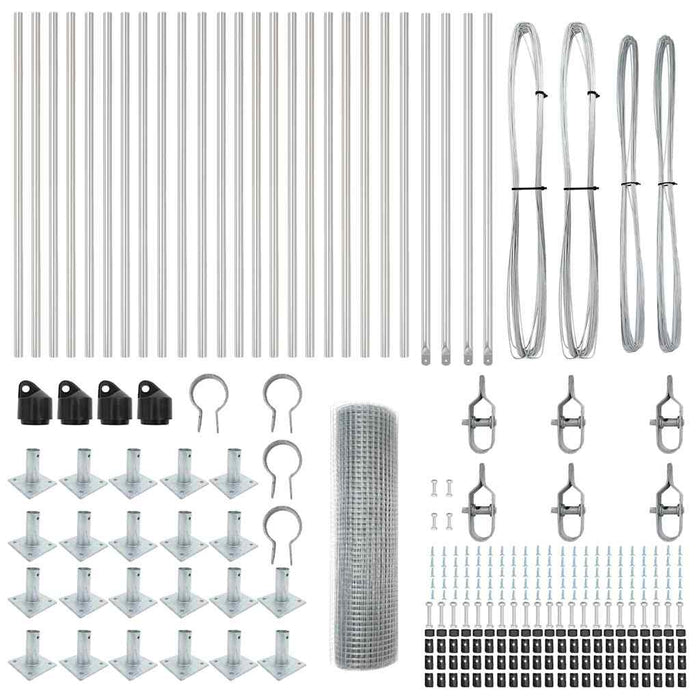 Recinzione con pali. Argento 0.8 x 50 m Acciaio 3352347