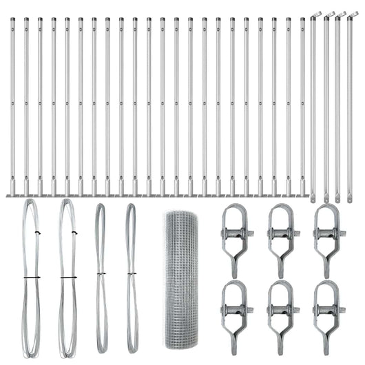 Recinzione con pali. Argento 0.8 x 50 m Acciaio 3352349