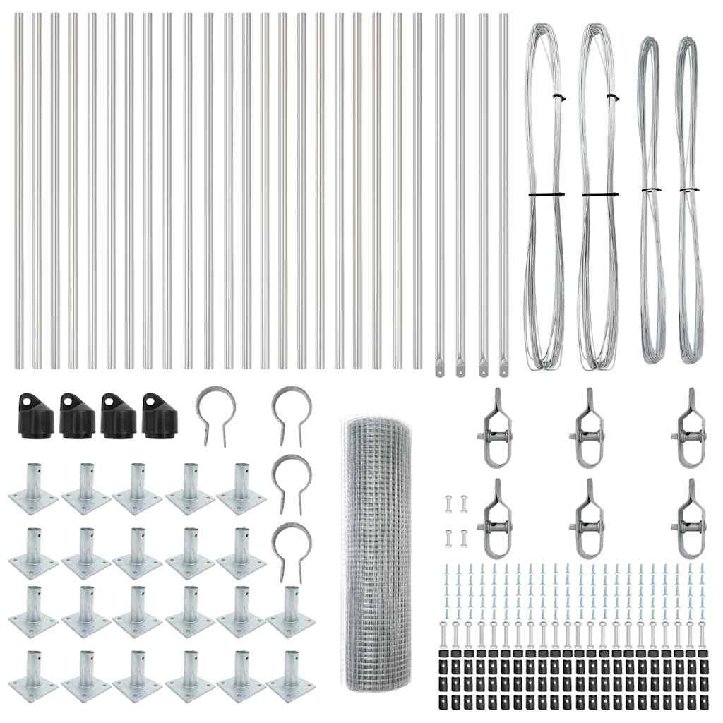 Recinzione con pali. Argento 0.8 x 50 m Acciaio 3352349