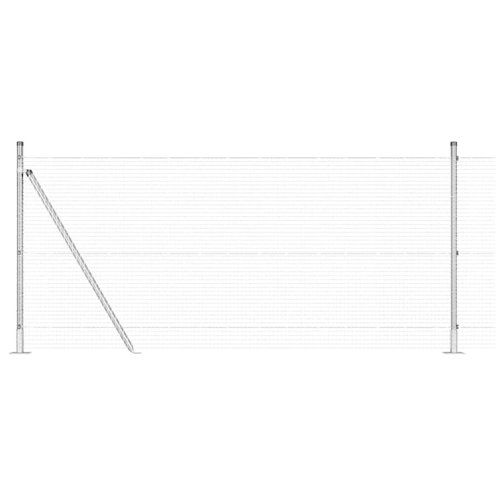 Recinzione con pali. Argento 1 x 50 m Acciaio 3352353
