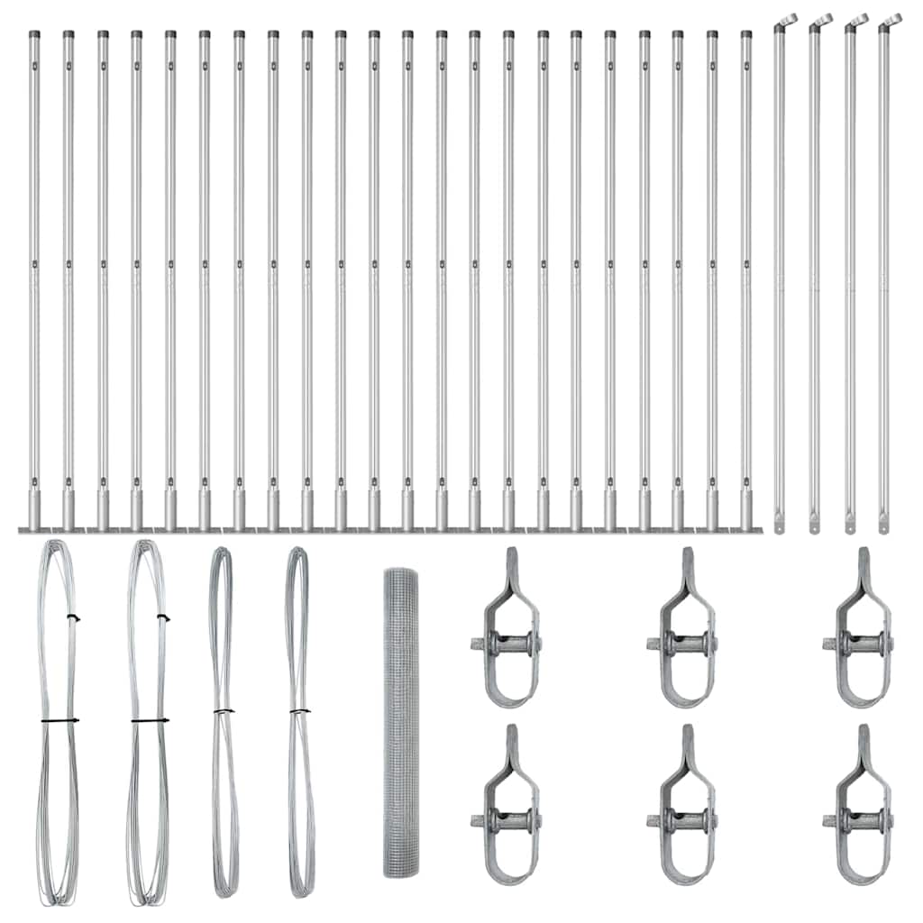 Recinzione con pali. Argento 1.2 x 50 m Acciaio 3352355