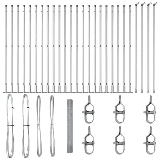 Recinzione con pali. Argento 1.2 x 50 m Acciaio 3352355