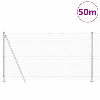 Recinzione con pali. Argento 1.2 x 50 m Acciaio 3352355