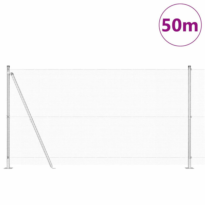 Recinzione con pali. Argento 1.2 x 50 m Acciaio 3352355