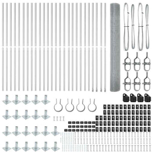 Recinzione con pali. Argento 1.2 x 50 m Acciaio 3352358