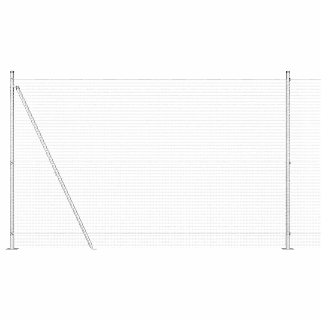 Recinzione con pali. Argento 1.4 x 50 m Acciaio 3352359