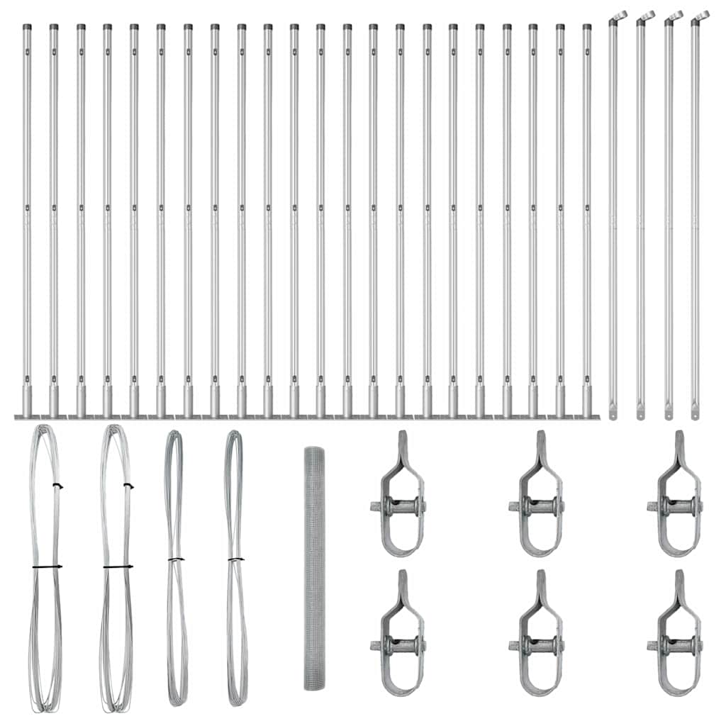 Recinzione con pali. Argento 1.4 x 50 m Acciaio 3352359