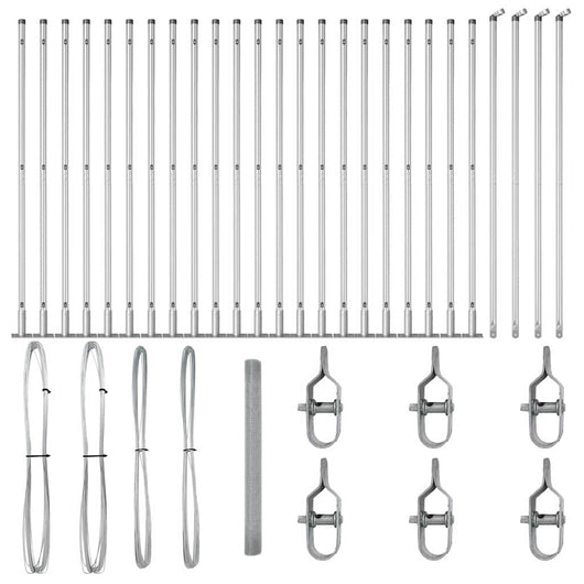 Recinzione con pali. Argento 1.5 x 50 m Acciaio 3352363