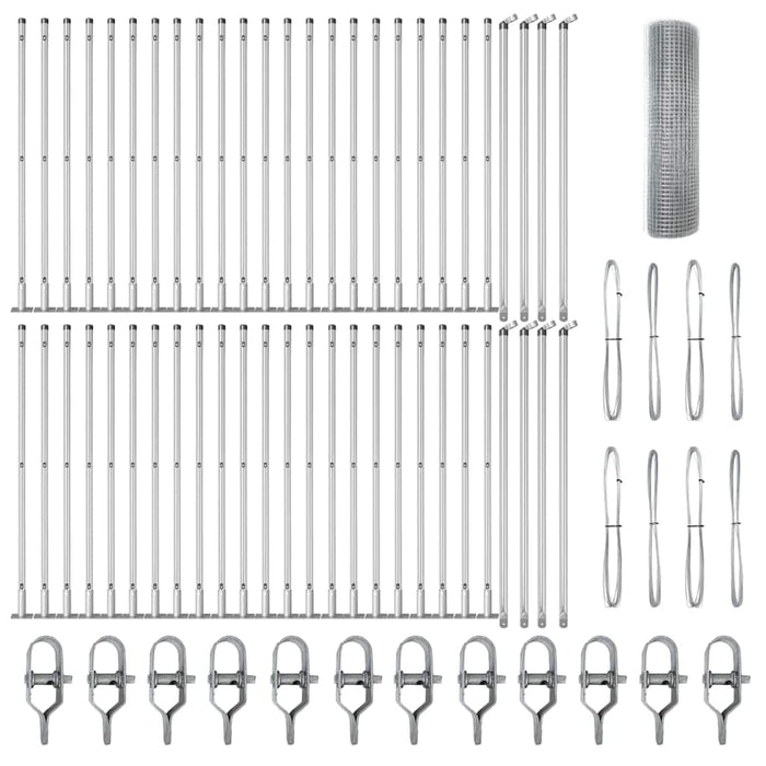 Recinzione con pali. Argento 0.5 x 100 m Acciaio 3352375
