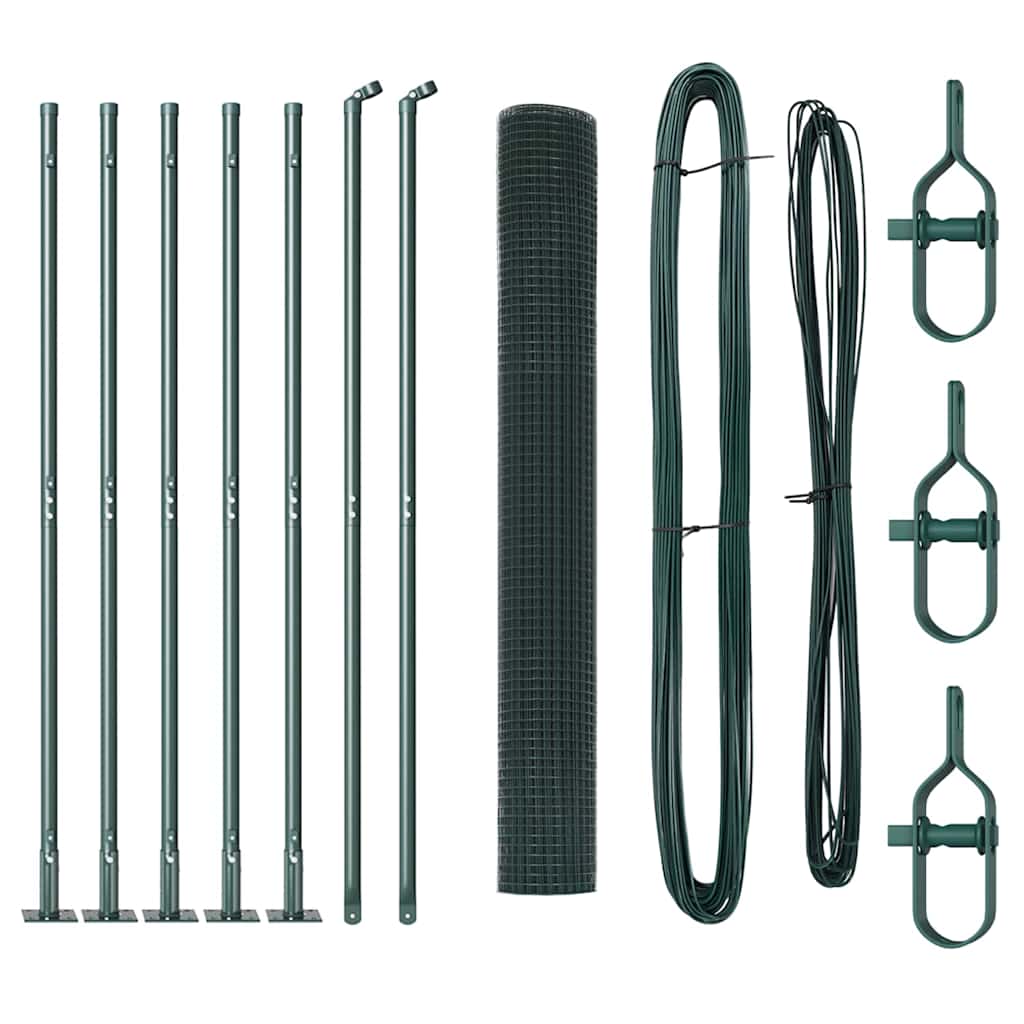 Recinzione con pali. Verde 1 x 10 m Acciaio 3352401