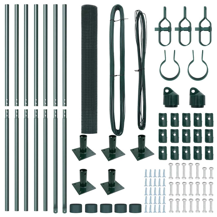 Recinzione con pali. Verde 1 x 10 m Acciaio 3352402