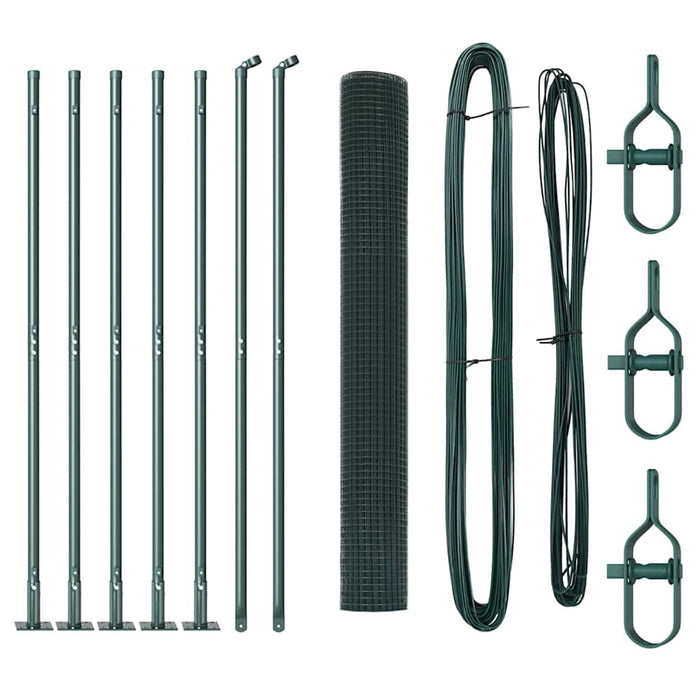 Recinzione con pali. Verde 1 x 10 m Acciaio 3352403