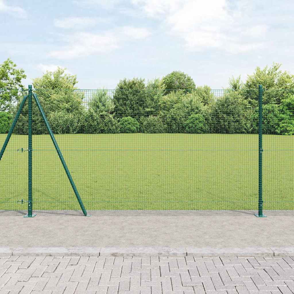 Recinzione con pali. Verde 1.2 x 10 m Acciaio 3352406