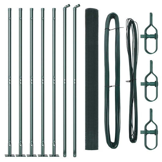 Recinzione con pali. Verde 1.4 x 10 m Acciaio 3352409