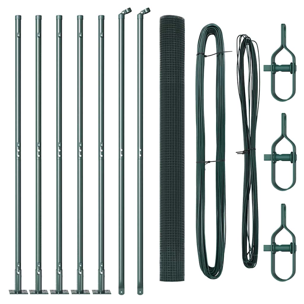 Recinzione con pali. Verde 1.4 x 10 m Acciaio 3352410