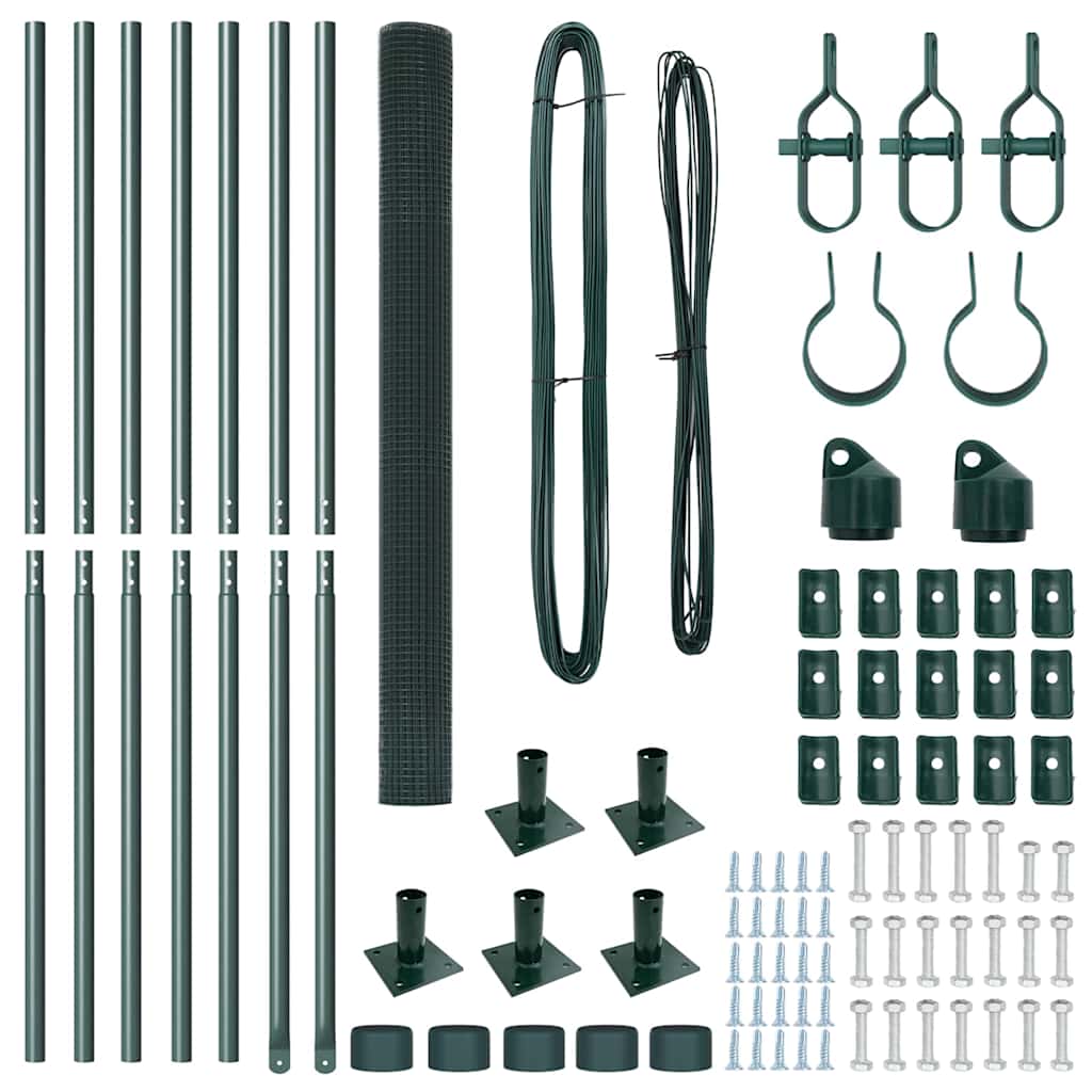 Recinzione con pali. Verde 1.4 x 10 m Acciaio 3352410