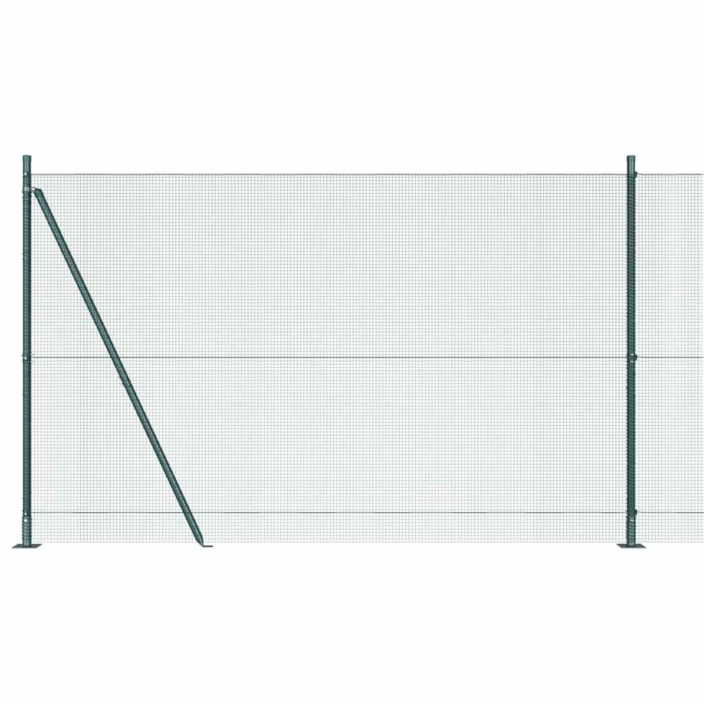 Recinzione con pali. Verde 1.5 x 10 m Acciaio 3352412