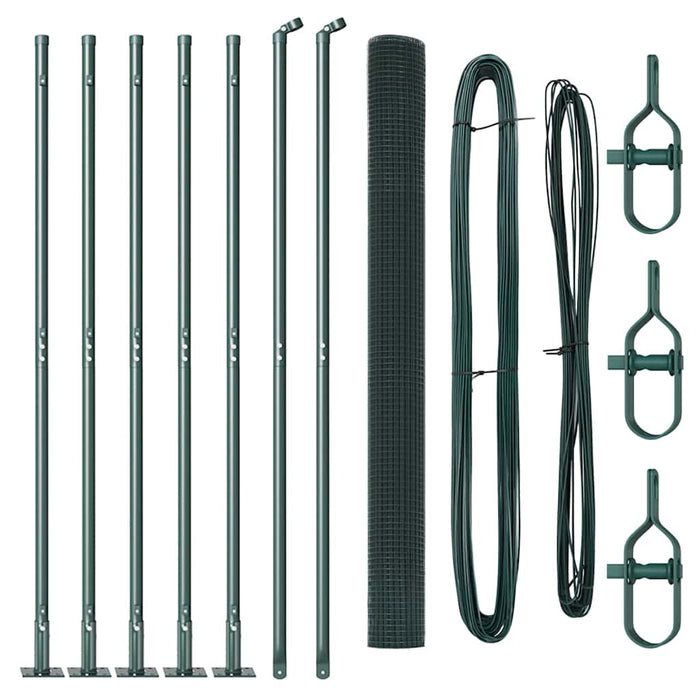 Recinzione con pali. Verde 1.5 x 10 m Acciaio 3352412