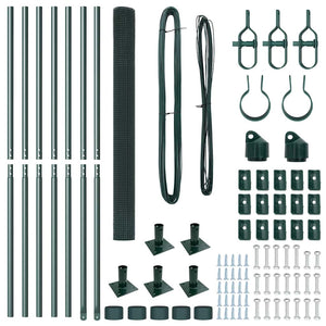 Recinzione con pali. Verde 1.6 x 10 m Acciaio 3352418