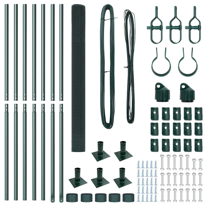 Recinzione con pali. Verde 1.6 x 10 m Acciaio 3352418