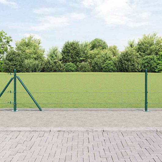 Recinzione con pali. Verde 0.5 x 25 m Acciaio 3352424