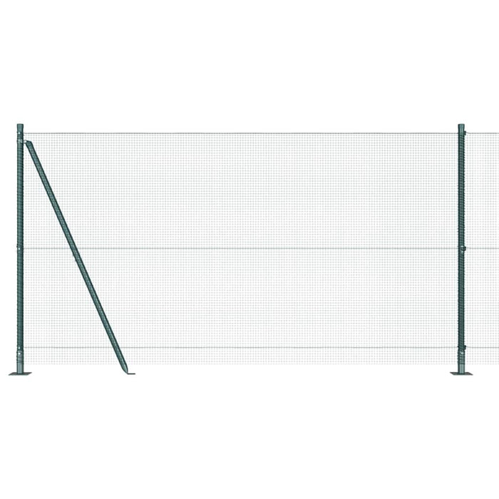Recinzione con pali. Verde 1.2 x 25 m Acciaio 3352439