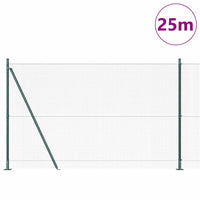 Recinzione con pali. Verde 1.4 x 25 m Acciaio 3352444