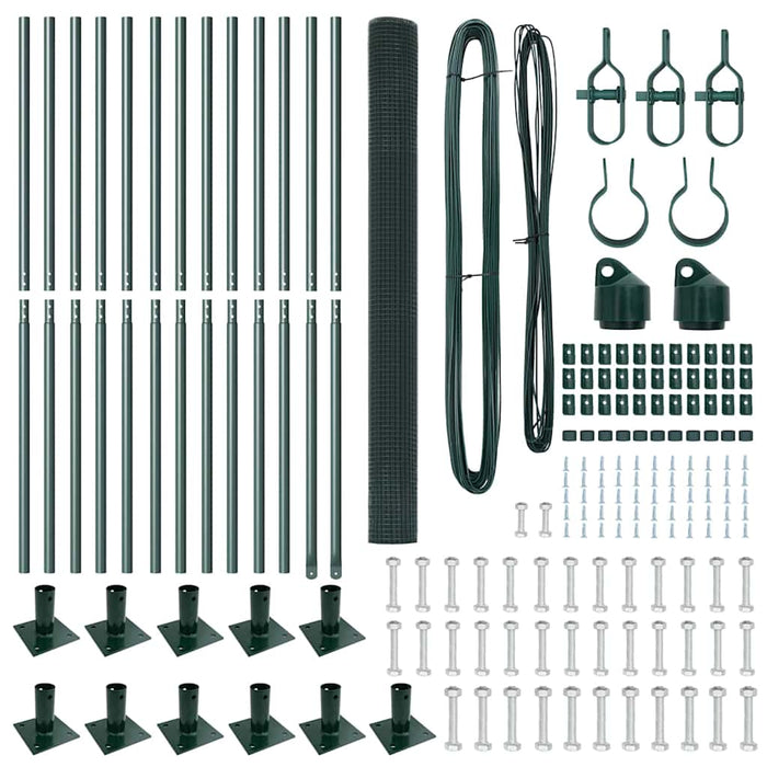 Recinzione con pali. Verde 1.6 x 25 m Acciaio 3352453