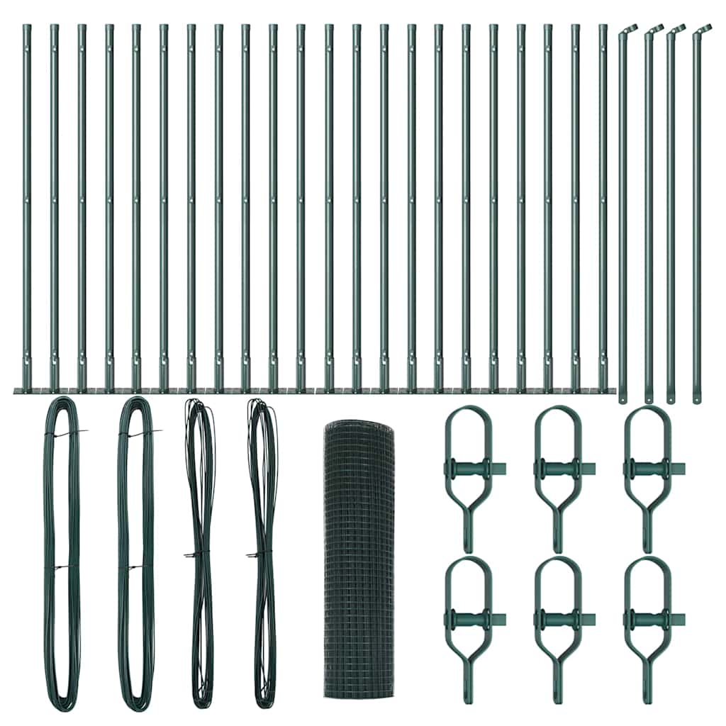 Recinzione con pali. Verde 0.5 x 50 m Acciaio 3352461