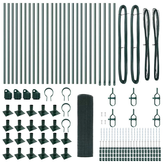 Recinzione con pali. Verde 0.8 x 50 m Acciaio 3352469