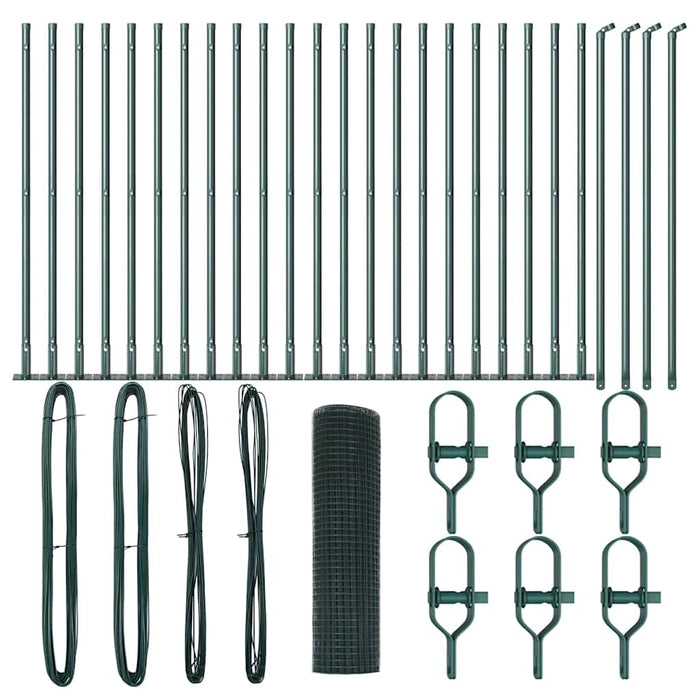 Recinzione con pali. Verde 1 x 50 m Acciaio 3352473