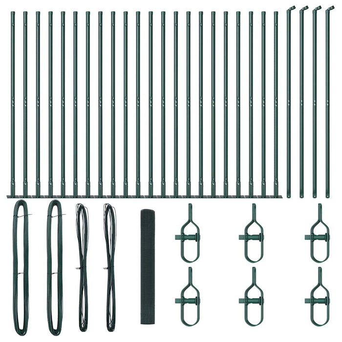Recinzione con pali. Verde 1.2 x 50 m Acciaio 3352474