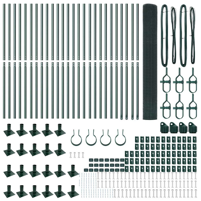 Recinzione con pali. Verde 1.2 x 50 m Acciaio 3352474